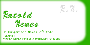 ratold nemes business card